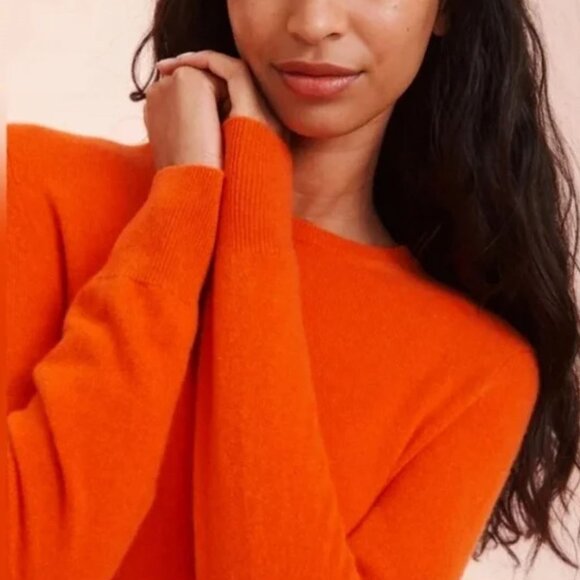 Tahari Sweaters - Tahari | 100% 2 -Ply Cashmere Crewneck Sweater in Bright Orange | Size Small